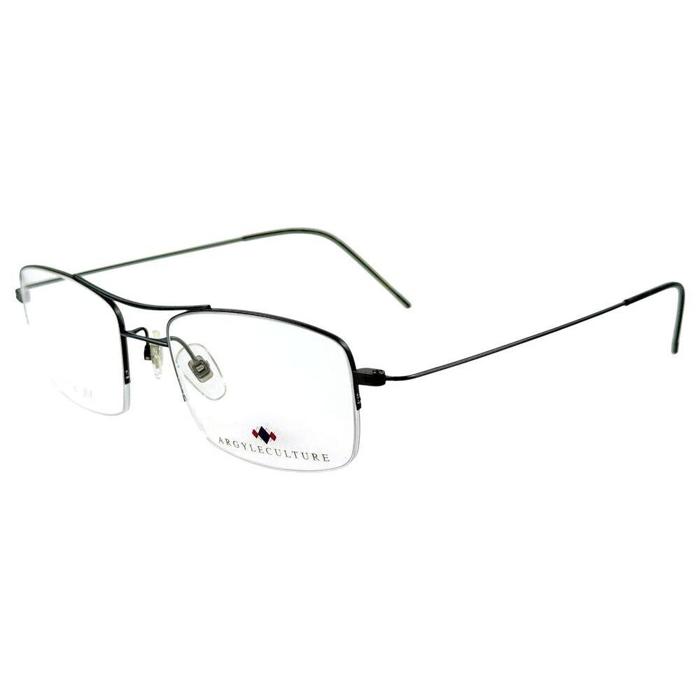 Argyleculture Henley Mens Semi Rimless Eyeglass Frame Gunmetal 54-19 Titanium